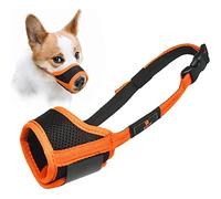 Bozal para Perros, Transpirable Malla de Nailon Bozales para Perros con Ajustable Lazo para Entrenamiento Canino Morder Comer,Ladridos y Masticar Pequeños y Medianos Perros (L, Naranja)