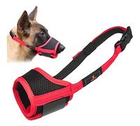 Bozal para Perros, Transpirable Malla de Nailon Bozales para Perros con Ajustable Lazo para Entrenamiento Canino Morder Comer,Ladridos y Masticar Pequeños y Medianos Perros (M, Rojo)