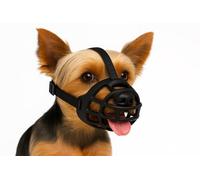 Bozal para Perros XS - Bozal de Silicona Ajustable y Suave - Seguro y cómodo para Entrenar, pasear o visitar al Veterinario - Flamingo Bozal Benzo XS