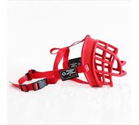 Bozal Perro Cesta de bozal de Perro de Silicona Suave | Dispositivo for evitar morder, masticar y ladrar, bozales ajustables for perros(Red,Size 6)