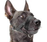 Bozal suave de nailon para perros, antimordeduras, antiladridos, antimordeduras, con anilla ajustable (XL, negro) U -2026-Nuevo