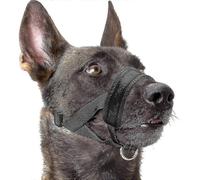 Bozal suave de nailon para perros, antimordeduras, antiladridos, antimordeduras, con anilla ajustable (XL, negro) U -2026-Nuevo