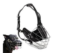 Bozales para perros pequeños para morder, bozal ajustable para perros, bozales transpirables de protección completa de metal para perros de razas grandes, bozal para perros sin mordeduras, bozal para