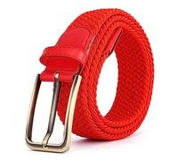 BOZEVON Cinturón Trenzado Elástico - Cinturón Trenzado Multicolor Elástico Tejido Casual Cinturones Vintage Cinturon de Tela Hombres y Mujeres Ancho 3.5cm