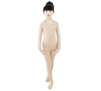 BOZEVON Niñas Baile Ballet Elásticos Camiseta/Pantimedias Niños Gimnasia Medias Leotardos Conjuntos Térmicos, Cutis (Top + Medias)
