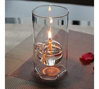 BOZHEN Lámpara de Aceite de Vidrio Transparente Lámpara de Aceite para Interiores. Decoración de Vidrio Creativo Lámpara Acero de iluminación de Emergencia Lámpara Mantequilla sin Humo para el hogar