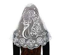 Bozidol Velos de Encaje Bordados para Iglesia - Velo de la Virgen María, Cobertura para la Cabeza Española para Mujeres
