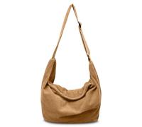 BOZIEE Bolso bandolera unisex de pana grande, para mujer, para el día a día, oficina, escuela, viajes, marrón