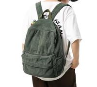 BOZIEE Mochila de pana para mujer, mochila para la ciudad, mochilas, bolsos de mano, mochila escolar, para mujeres, niñas, adolescentes, escuela, viajes, trabajo, día a día, verde, L