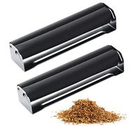 BOZILY 2 rodillos de metal para tabaco, máquina de liar cigarrillos manual fácil de usar, herramienta de fabricación de tabaco de 70 mm, accesorios de cigarrillos de rodillo (negro), Black, 110 mm, 2