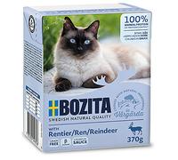 Bozita Canapés en Salsa de Comida húmeda con Reno en Tetra Recart 16 x 370 g - Sin Cereales - Comida para Gatos Adultos producida de Forma sostenible - pienso Completo (16 Unidades)