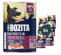 Bozita Dog Paté Pavo & Jabalí 6 × 400 g - Pienso para Perros sin Cereales - Paté con postbióticos y Fuentes de proteínas Animales - Fórmula Completa sin azúcar añadido