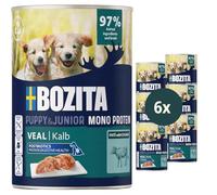 Bozita Dog Paté Puppy Becerro con postbióticos 6 x 400 g - Comida para Perros con proteína única - Comida húmeda Completa y sin Cereales, en Forma de paté de trozos para Cachorros y Perros jóvenes
