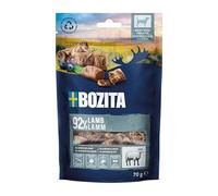 BOZITA Meaty Bites - Bocadillo para Perros con 92% de Cordero, 70 g - una Sola Mano, Sabroso golosinas sin Cereales, sin Pollo y sin glicerina - golosinas Que a tu Perro le encantará