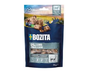 BOZITA Meaty Bites - Bocadillo para Perros con 92% de Cordero, 70 g - una Sola Mano, Sabroso golosinas sin Cereales, sin Pollo y sin glicerina - golosinas Que a tu Perro le encantará