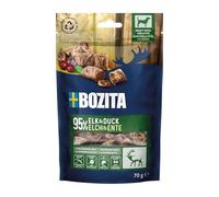 BOZITA Meaty Bites - Bocadillo para Perros con 95% de Alce y Pato 70 g - golosinas con una Sola Mano, sin Cereales, sin Pollo y sin glicerina - Delicias Que a tu Perro le encantará