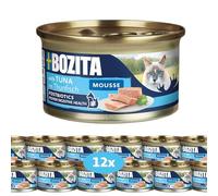 Bozita Mousse MSC Atún - 12 x 85 g Comida húmeda para Gatos en Fina Textura Mousse con atún - fórmula sin Cereales, sin azúcar añadido ni colorantes - con postbióticos apoya la microflora intestinal
