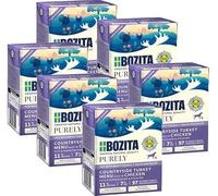 Bozita Purely 6 x 370 g de pavo y pollo (cachorro y junior) en tetra, sin cereales, comida húmeda para perros, muy alto porcentaje de carne, con trozos de carne, sin azúcar y sin colorantes