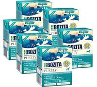 Bozita Purely 6 x 370 g de pollo y cordero en tetra | Pienso húmedo sin cereales para perros, muy alto porcentaje de carne, con trozos de carne, sin azúcar y sin colorantes artificiales