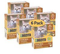 Bozita Tetra - Canapés en gelatina con Pollo - 6 x 370 g de Cereales y sin azúcar Premium para Gatos, sin ingeniería genética, con 7,5% de proteína y 5% de Contenido de Grasa, apetitoso alimento