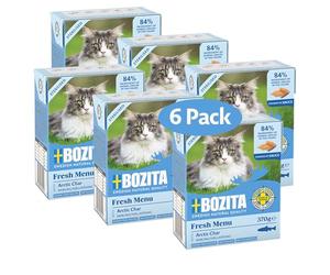 Bozita Tetra - Canapés esterilizados en Salsa con Saibling, 6 x 370 g, sin Cereales, sin azúcar, Comida húmeda para Gatos, sin ingeniería genética, con 8,5% de proteínas y 4,5% de Grasa