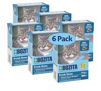 Bozita Tetra Comida húmeda con caballa en gelatina - 6 x 370 g sin Cereales - Sin OGM, con 7,5% de proteína, 5% de Grasa - Completo y equilibrado para gourmets