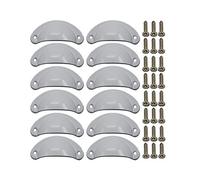 BOZONLI 12pcs Pomos y Tiradores Vintage Puerta Retro Aleación de Hierro-níquel Muebles Cocina Armario Cajón Tire Tiradores con Forma de Concha con Tornillos - 8,1 cmx3.5 cm Blanco