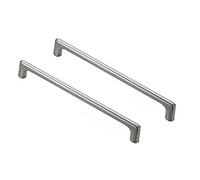 BOZONLI 2 Piezas Cromo Cepillado Tiradores Cocina Tiradores Armarios Aleación de Zinc Tiradores Muebles (Centro del Orificio 192mm)