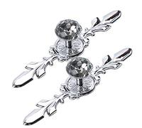 BOZONLI 2 Piezas Pomos de Cristal, Pomos de Armario, Tiradores para Cajones de Cristal de Diamante Pomos de Gabinete con Placa de Plata y Tornillos (170 mm)
