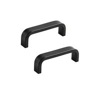 BOZONLI 2 Piezas Tiradores Cocina Negro Tiradores Armarios Tiradores para Cajones, Armario, Mueble de Cocina, Baño, Dormitorio y Oficina, Aleación de Aluminio Tiradores para Muebles 64mm