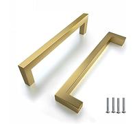 BOZONLI 2pcs 192mm Tiradores Cocina Dorado Tiradores para Muebles Acero Inoxidable (Longitud Total 204mm)