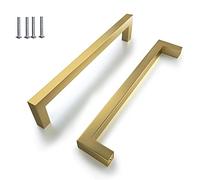 BOZONLI 2pcs 224mm Tiradores Cocina Dorado Tiradores para Muebles Acero Inoxidable (Longitud Total 236mm)