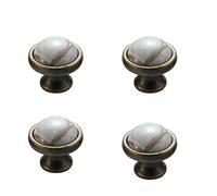 BOZONLI 4 Piezas Cerámica Pomos para Armario, Perillas de Cajon de la Cómoda, Tiradores Cajones para Muebles, Cocina, Puertas (redonda)