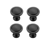 BOZONLI 4pcs Pomo para Armario Redondo, 25mm Perillas de Gabinete Redondas, Tiradores Cajones, Tiradores Armarios, Pomos Armario de Un Solo Agujero (Negro)