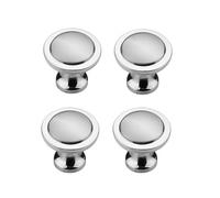 BOZONLI 4pcs Pomo para Armario Redondo, 25mm Perillas de Gabinete Redondas, Tiradores Cajones, Tiradores Armarios, Pomos Armario de Un Solo Agujero (Plata)