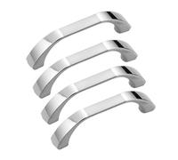 BOZONLI 4pcs Tiradores Armarios, Tiradores Cocina, Muebles Puerta Cajones Tirador, Aleación de Zinc, Distancia de Agujeros 64mm (Plata)