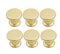 BOZONLI 6pcs Pomos de Armario Redondo, Tiradores para Cajones, Pomos y Tiradores de Muebles, Pomos Redondos de un Solo Agujero para Puertas de Armarios de Cocina (Seta-oro 25 * 21mm)