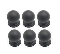 BOZONLI 6pcs Pomos de Armario Redondo, Tiradores para Cajones, Pomos y Tiradores de Muebles, Pomos Redondos de un Solo Agujero para Puertas de Armarios de Cocina (Esférico Negro 22 * 26mm)