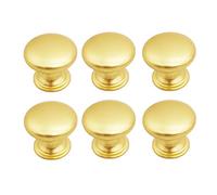 BOZONLI 6pcs Pomos de Armario Redondo, Tiradores para Cajones, Pomos y Tiradores de Muebles, Pomos Redondos de un Solo Agujero para Puertas de Armarios de Cocina (Seta-oro 25 * 21mm)