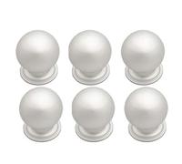 BOZONLI 6pcs Pomos de Armario Redondo, Tiradores para Cajones, Pomos y Tiradores de Muebles, Pomos Redondos de un Solo Agujero para Puertas de Armarios de Cocina (Esférico Plata 22 * 26mm)