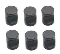 BOZONLI 6pcs Pomos de Armario Redondo, Tiradores para Cajones, Pomos y Tiradores de Muebles, Pomos Redondos de un Solo Agujero para Puertas de Armarios de Cocina (Negro 17 * 21mm)
