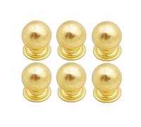 BOZONLI 6pcs Pomos de Armario Redondo, Tiradores para Cajones, Pomos y Tiradores de Muebles, Pomos Redondos de un Solo Agujero para Puertas de Armarios de Cocina (Esférico Oro 22 * 26mm)