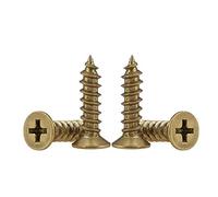 BOZONLI Cruz de Cabeza Plana Tornillos Autorroscante Tornillos Madera de Latón, M3.5×20mm, 20 pcs