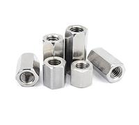 BOZONLI M10 Tuerca de varilla larga Tuerca hexagonal de acero Inoxidable Tuercas de acoplamiento hexagonal Sujetadores roscados (M10×17×22mm,2 pcs)