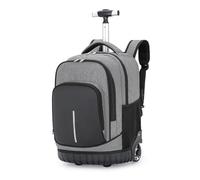 BOZONLI Mochila con Ruedas Niños Niñas Trolley Mochilas para Portátil para Hombre Mujer Mochilas Escolares para Viajes y Escolares, Gris