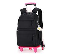 BOZONLI Mochilas Escolares con Ruedas Bolsas Escolares Trolley Mochilas Niñas para Viajes y Escuela, Negro