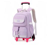 BOZONLI Mochilas Escolares con Ruedas Bolsas Escolares Trolley Mochilas Niños Niñas para Viajes y Escuela, Morado