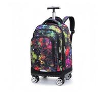 BOZONLI Mochilas Escolares con Ruedas Bolsas Escolares Trolley Mochilas Niños Niñas para Viajes y Escuela, Galaxia