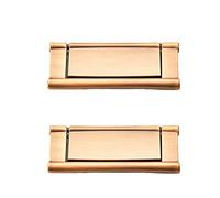 BOZONLI Tiradores invisibles, 2 pcs Tiradores Horizontales para Cajón de Armario de Cocina con Tornillos, Aleación de Zinc, Bronce Amarillo de 64 mm
