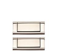 BOZONLI Tiradores invisibles, 2 pcs Tiradores Horizontales para Cajón de Armario de Cocina con Tornillos, Aleación de Zinc, Níquel Cepillado de 64 mm